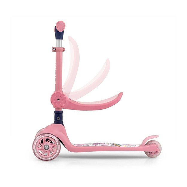 FUZZY 3-Wheel Balance Scooter with Seat for Kids pink