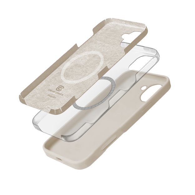 Crong Color Cover Magnetic – dėklas, skirtas iPhone 16 MagSafe (akmens smėlio spalvos)