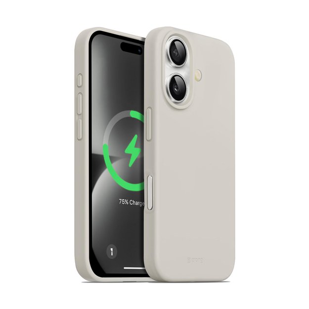 Crong Color Cover Magnetic – dėklas, skirtas iPhone 16 MagSafe (akmens smėlio spalvos)