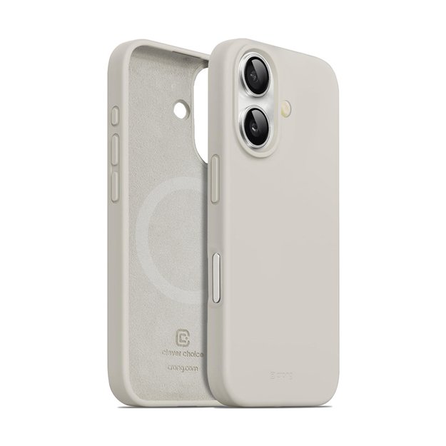 Crong Color Cover Magnetic – dėklas, skirtas iPhone 16 MagSafe (akmens smėlio spalvos)