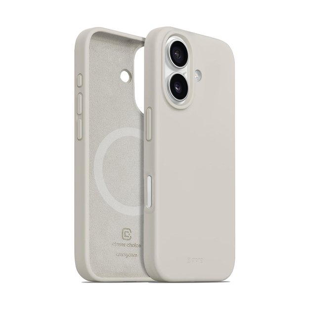 Crong Color Cover Magnetic – dėklas, skirtas iPhone 16 MagSafe (akmens smėlio spalvos)