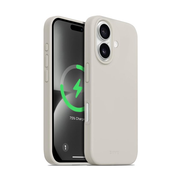 Crong Color Cover Magnetic – dėklas, skirtas iPhone 16 MagSafe (akmens smėlio spalvos)