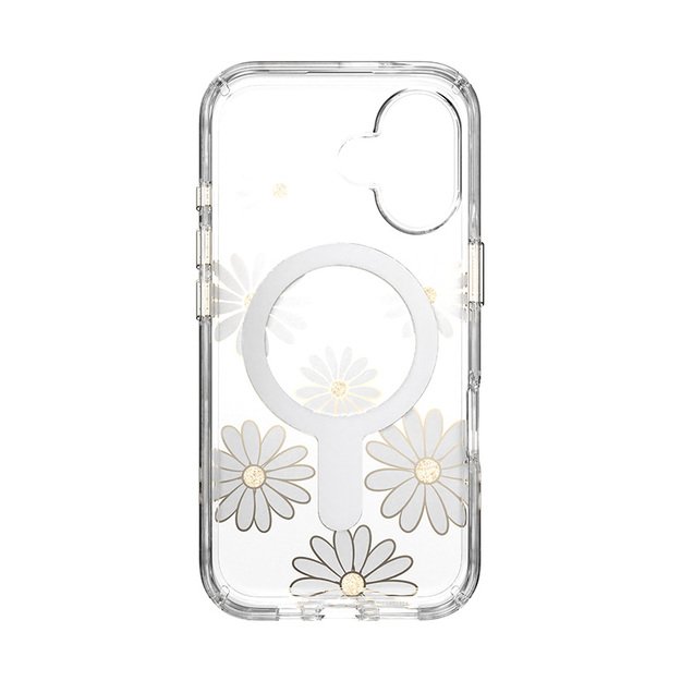 Speck Presidio Lux ClickLock & MagSafe – dėklas, skirtas iPhone 16 (Sunshine Daisies / skaidrus / auksinis) 14