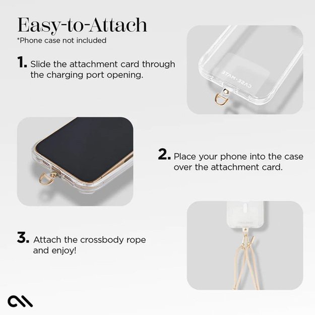 Case-Mate Phone Crossbody Rope – petnešėlė telefonui (smėlio spalvos)