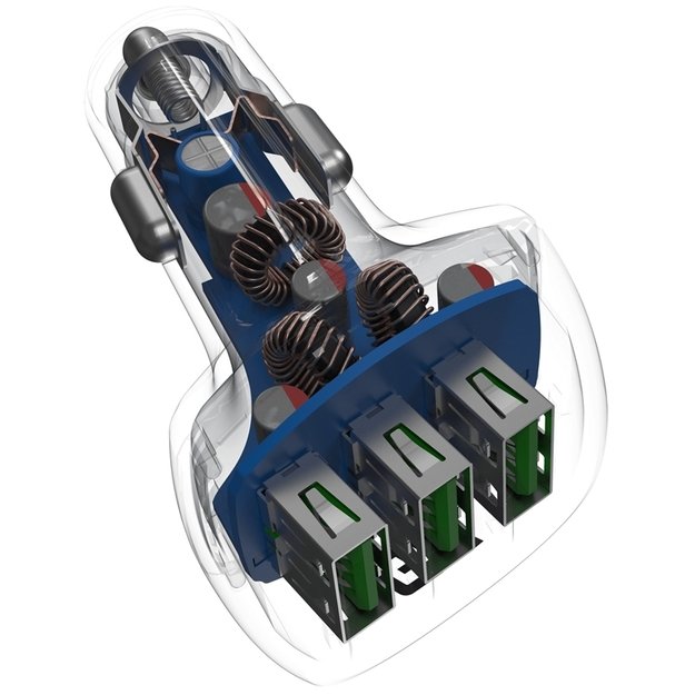 Green Cell automobilinis įkroviklis GC PowerRide 54W 3xUSB 18W su Ultra Charge technologija