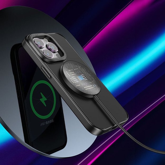 WEKOME WP-U99 Vanguard serija – MagSafe 15W indukcinis įkroviklis (juodas) 16