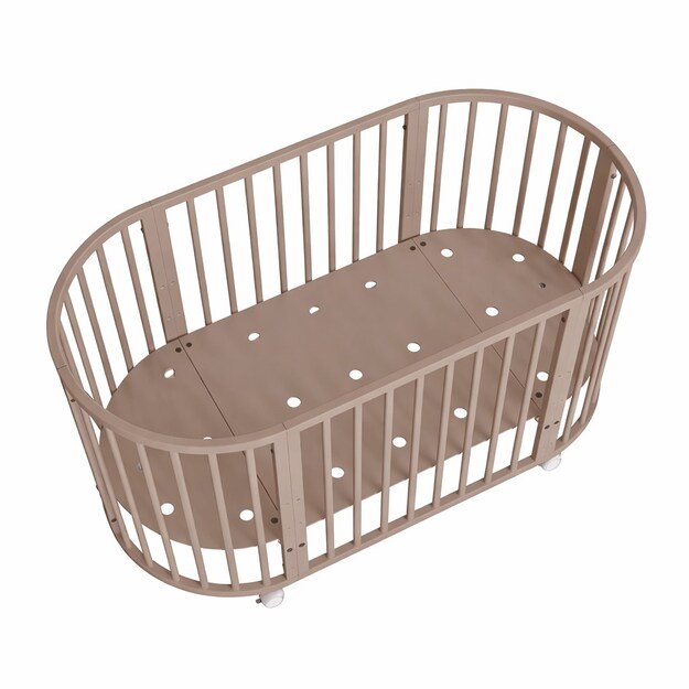 Children s growing 3-in-1 oval cot + mattress New Baby cashmere color