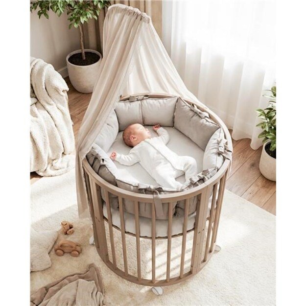 Children s growing 3-in-1 oval cot + mattress New Baby cashmere color