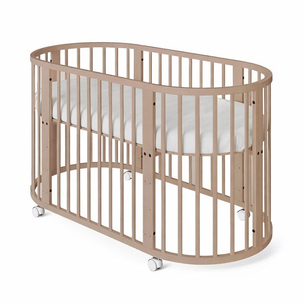 Children s growing 3-in-1 oval cot + mattress New Baby cashmere color