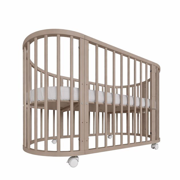 Children s growing 3-in-1 oval cot + mattress New Baby cashmere color