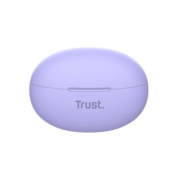 Trust Yavi – belaidės „Bluetooth TWS“ ausinės su įkrovimo dėklu ir ENC (violetinė)