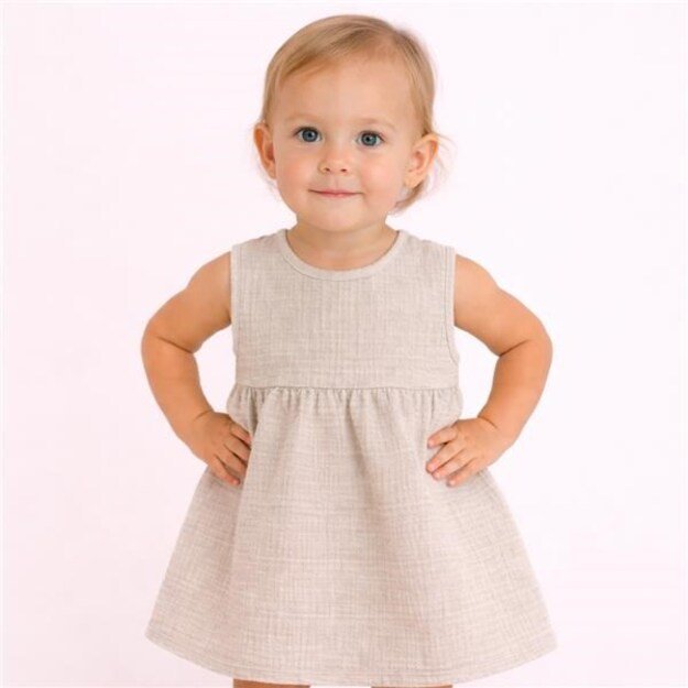 Baby Muslin Dress New Baby Ella linen, 92 (18-24m)
