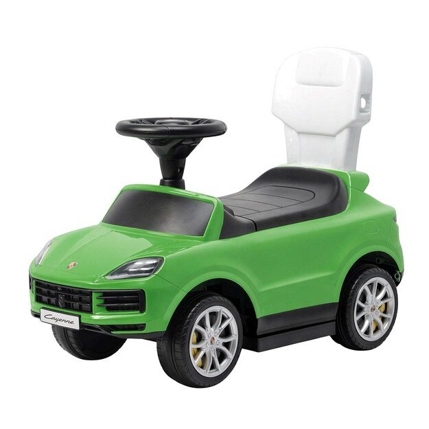 Milly Mally Porsche Cayenne green ride-on car with guide rod