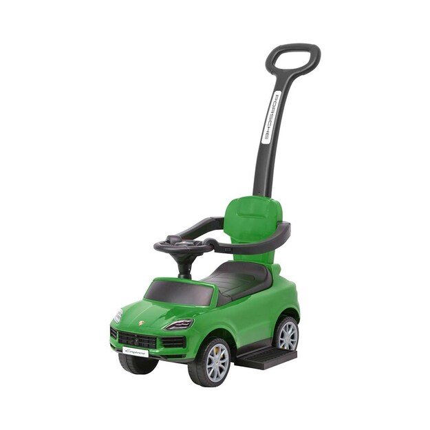 Milly Mally Porsche Cayenne green ride-on car with guide rod