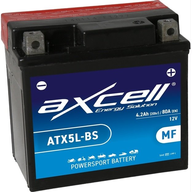 Axcell MF 4Ah 80A  -/+ 12V akumuliatorius 113x70x105mm  