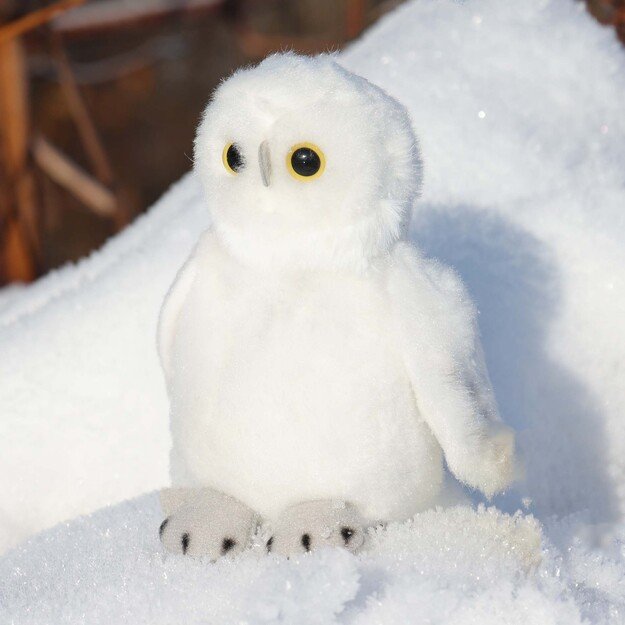 Plush snowy owl 13 cm ECO-FRIENDLY