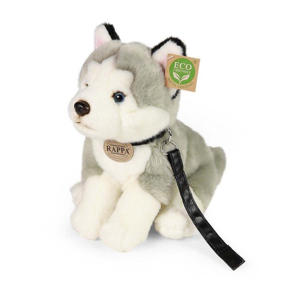 Plush Husky with leash 28 cm ECO-FRIENDLY