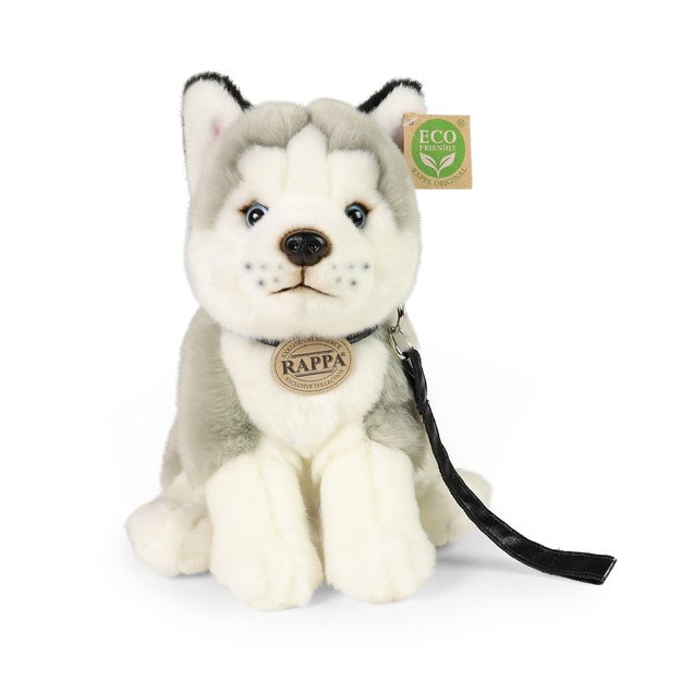 Plush Husky with leash 28 cm ECO-FRIENDLY