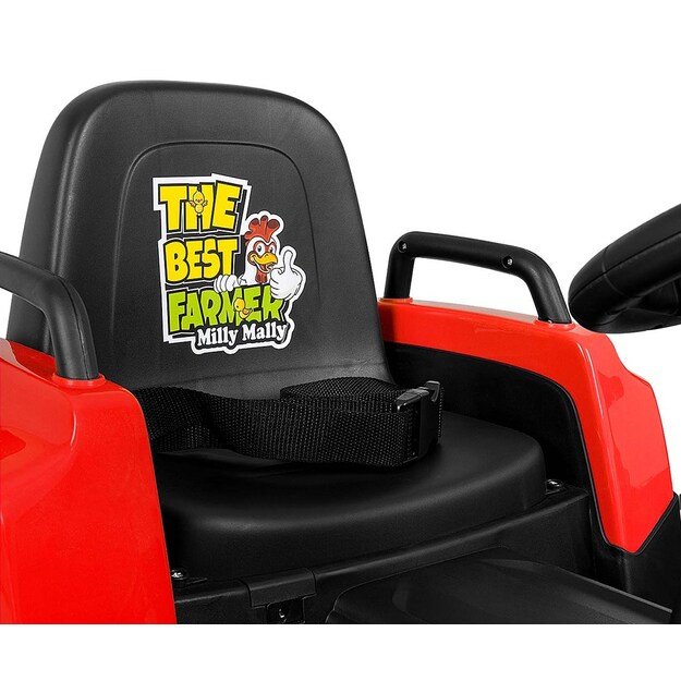 Electric tractor with trailer Milly Mally Rolly red