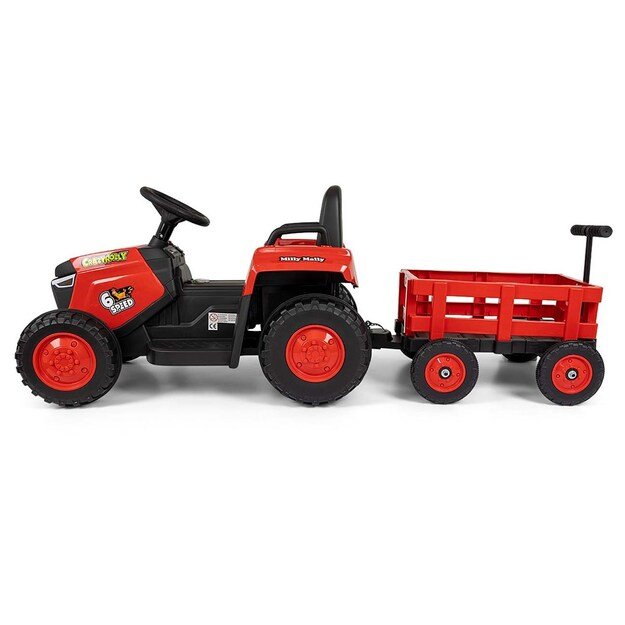 Electric tractor with trailer Milly Mally Rolly red