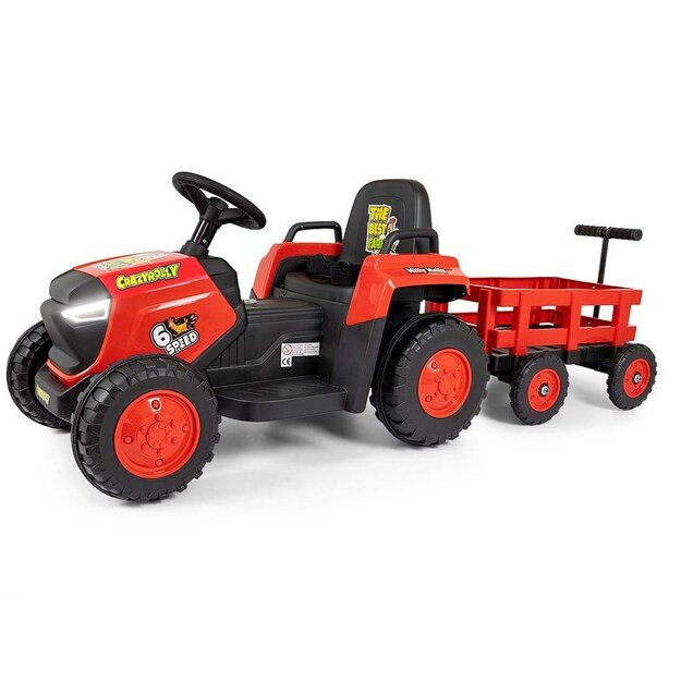 Electric tractor with trailer Milly Mally Rolly red