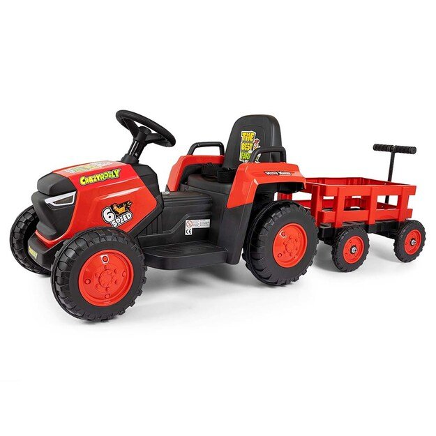 Electric tractor with trailer Milly Mally Rolly red
