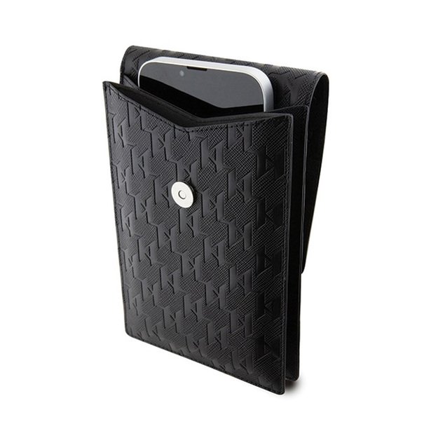 Karl Lagerfeld Saffiano Monogram Ikonik - Phone crossbody bag (black)