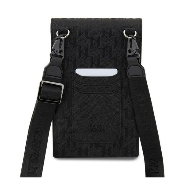 Karl Lagerfeld Saffiano Monogram Ikonik - Phone crossbody bag (black)