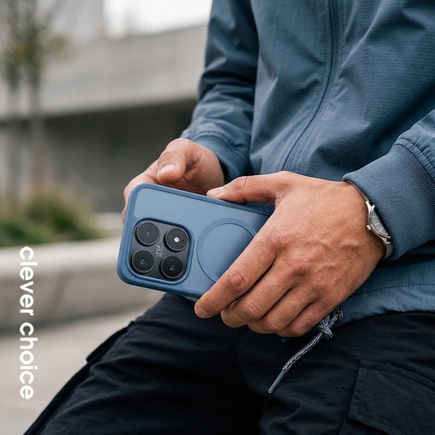 Crong Hybrid Matte Magnetic - Xiaomi 17 MagSafe Case (blue)