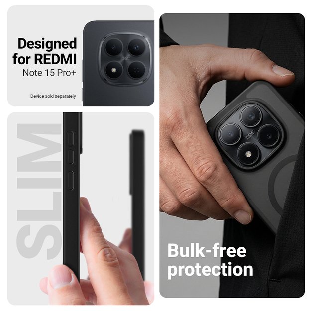 Crong Hybrid Matte Magnetic - MagSafe Case Xiaomi Redmi Note 15 Pro+ (black)