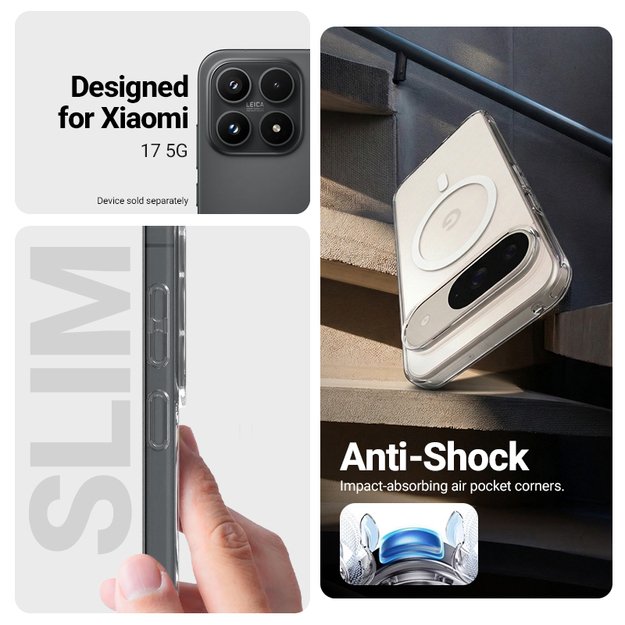 Crong Hybrid Clear Magnetic - MagSafe Xiaomi 17 Case (transparent)