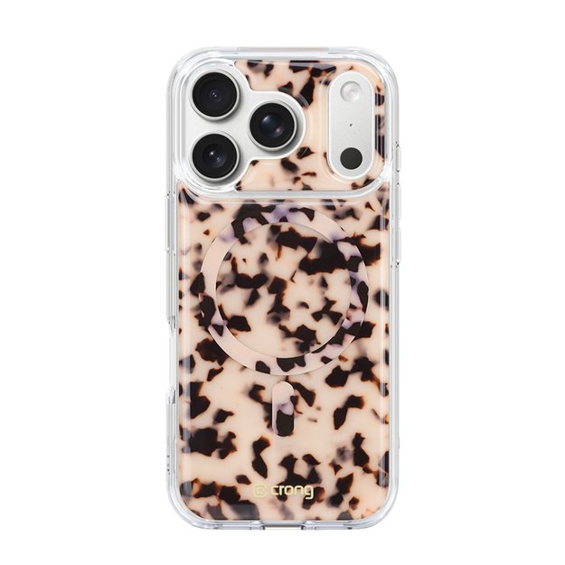 Crong Deluxe MAG Cover - iPhone 17 Pro Max MagSafe Case (Blonde Tortoise)