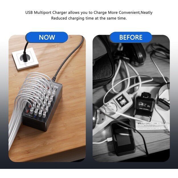USB Charging Station 150W 30-Port USB-C and USB-A