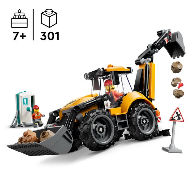 LEGO City Yellow Backhoe Loader