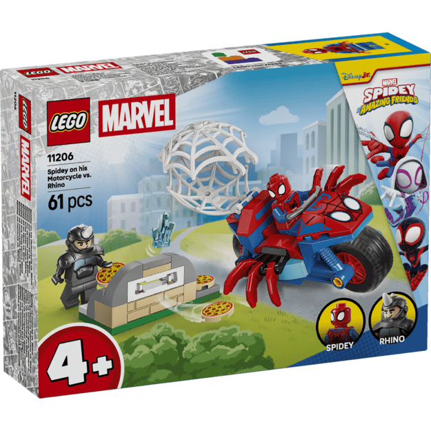 LEGO Spidey on his Motorcycle vs. Rhino