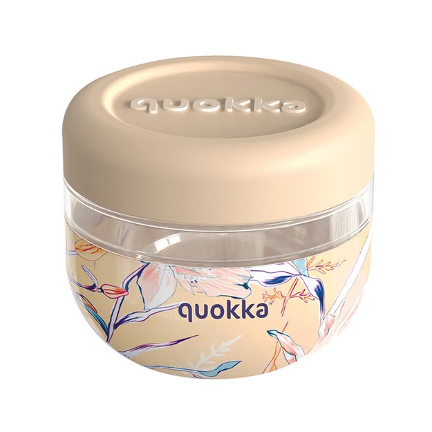 Quokka Bubble Food Jar - Plastikinė maisto talpa / priešpiečių dėžutė 500 ml (Vintage Floral)