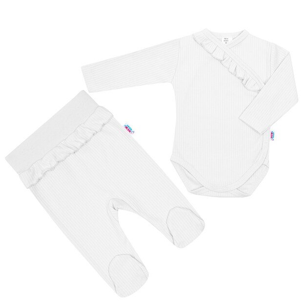 Dviejų dalių rinkinys kūdikiams Naujas Baby Stripes White, dydis 80 (9-12m), 80 (9-12m)