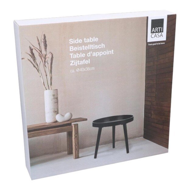 Arti Casa - Apvalus kavos staliukas svetainei 40x36 cm (juodas) 3