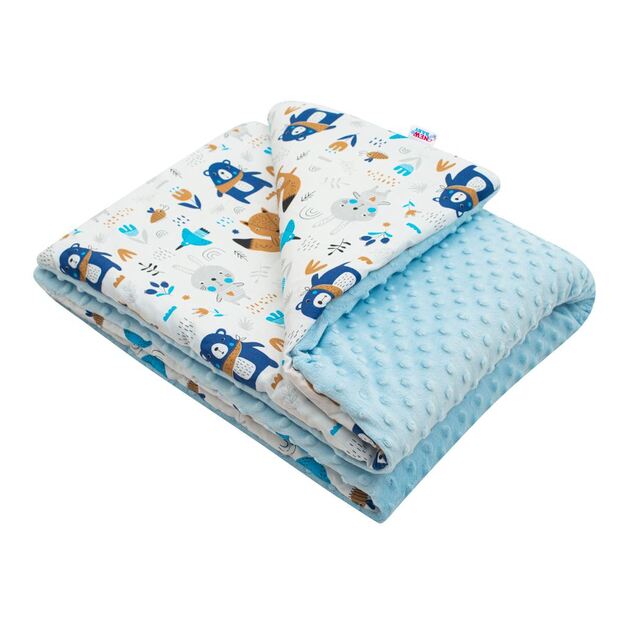 Antklodė kūdikiui su užpildu New Baby Bears mėlyna 80x102 cm