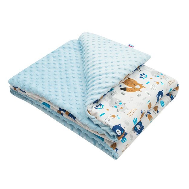 Antklodė kūdikiui su užpildu New Baby Bears mėlyna 80x102 cm