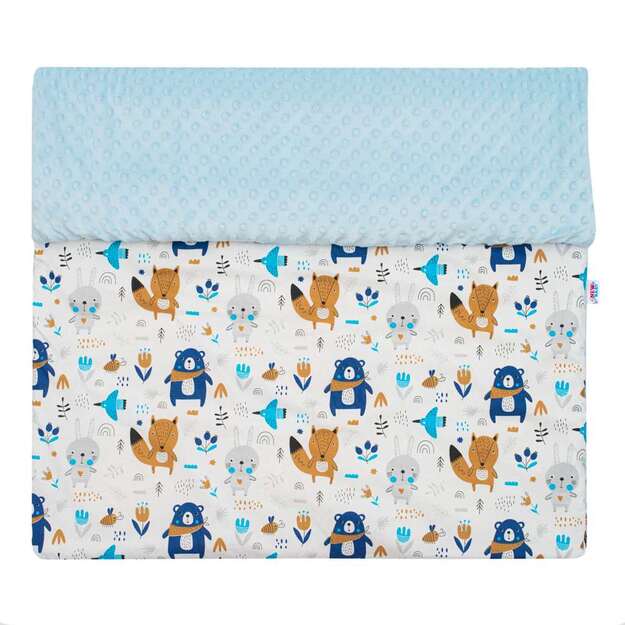 Antklodė kūdikiui su užpildu New Baby Bears mėlyna 80x102 cm