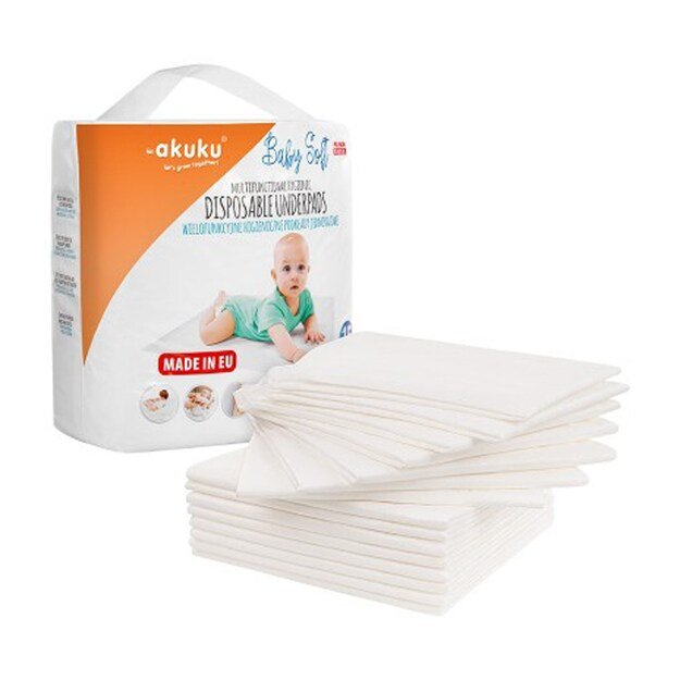 Vienkartiniai higieniniai įklotai Akuku Baby Soft 40x60cm 15 vnt.