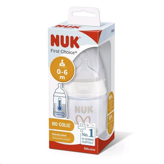 NUK First Choice Temperature Control Baby Bottle 150 ml baltas