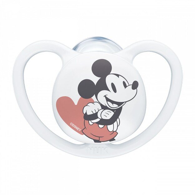 NUK Space NUK 0-6m Disney Mickey Mouse čiulptukas baltas, dydis 0-6 m, 0-6 m