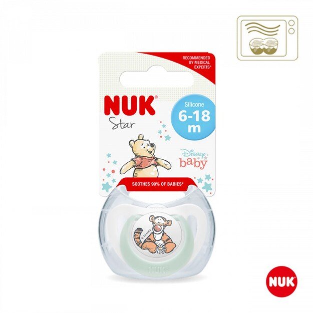 NUK Star Disney Teddy Bear 6-18m žalias, dydis 6-18m, 6-18m