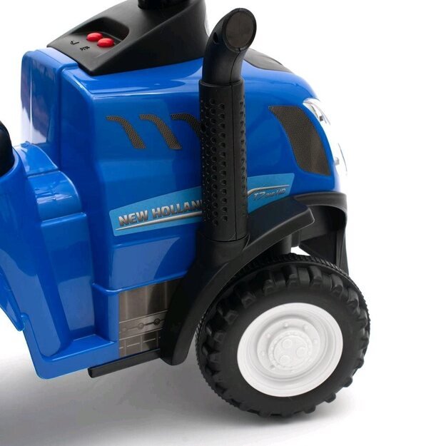 Baby Mix New Holland geltonas traktorius su traktoriumi ir įrankiais