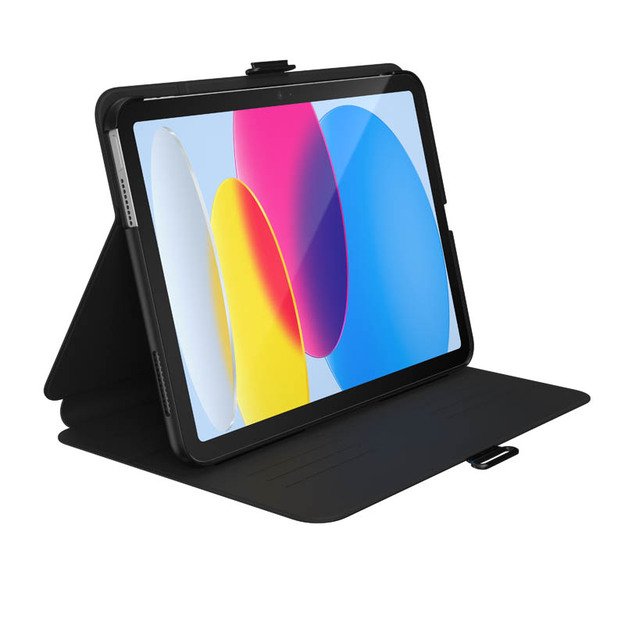 „Speck Balance Folio“ – „iPad 10.9“ (2022 m.) dėklas su „MICROBAN“ (juodas)