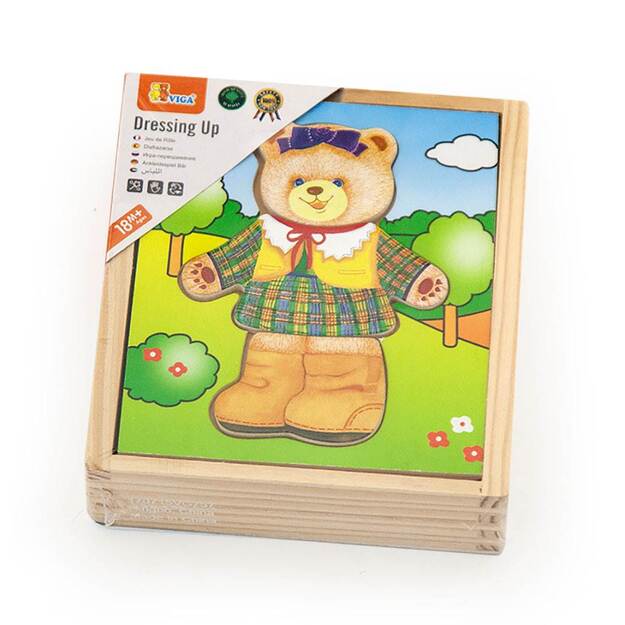 Medinė padažu dėlionė Viga Teddy Bear