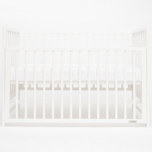 Nauja Baby BASIC lovelė su nuleidžiama šonine sienele balta