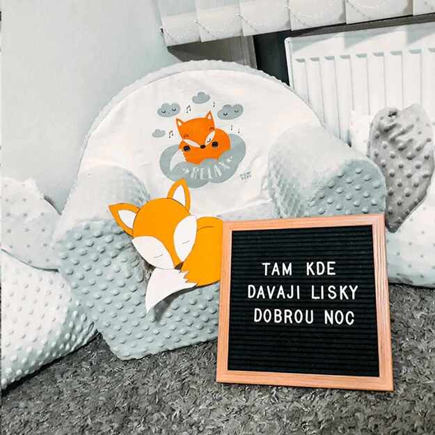 Nauja Baby Fox pilka Minky kėdutė